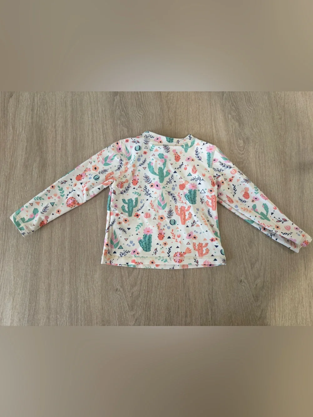 RuffleButts Toddler Cactus Print Long Sleeve Rash Guard 18-24M UPF Swim Beach